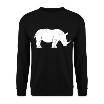 Rhino Sketch Rhinoceros Safari Wildtierliebhaber - Unisex Pullover - Schwarz - Vorne - Alina (178cm) & Michal (187cm)