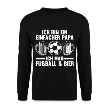 Vater Fußball Bier Papi Papa - Unisex Pullover - Schwarz - Vorne - Alina (178cm) & Michal (187cm)