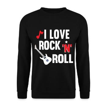 I Love Rock‘N‘Roll - Unisex Pullover - Schwarz - Vorne - Alina (178cm) & Michal (187cm)