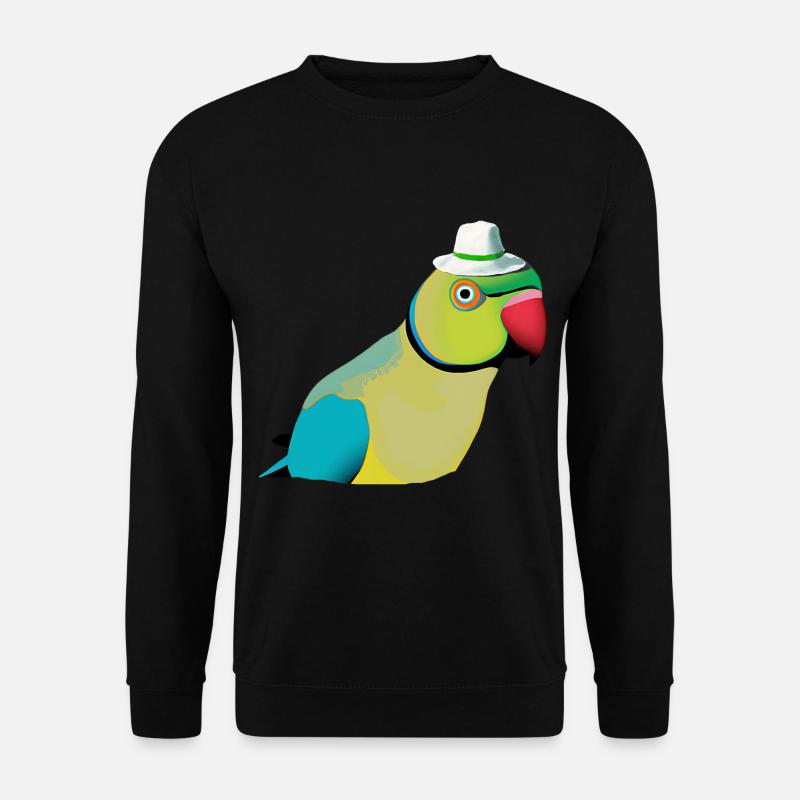 Indischer Ringelhals Papagei - Unisex Pullover - Schwarz