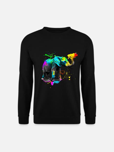 Safari Kunst Elefant - Unisex Pullover - Schwarz