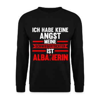 Ich habe keine Angst meine Schwiegertochter ist Al - Unisex Pullover - Schwarz - Vorne - Alina (178cm) & Michal (187cm)