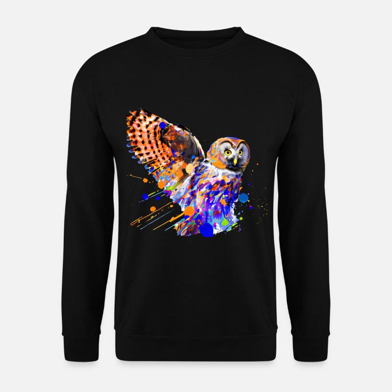 Bunte Eule - Unisex Pullover - Schwarz