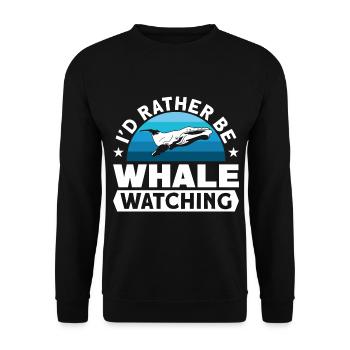 Whale Watching Whale Watching Orca Blue Whale - Unisex Sweatshirt - black - Front - Alina (178cm) & Michal (187cm)