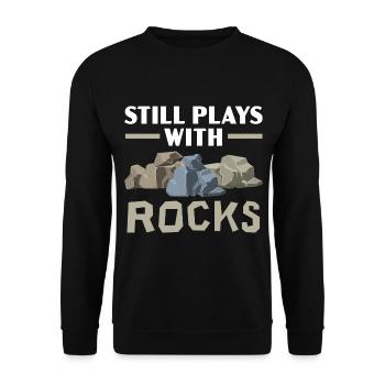 Still playing with rocks, geology, rock gathering - Unisex Sweatshirt - black - Front - Alina (178cm) & Michal (187cm)