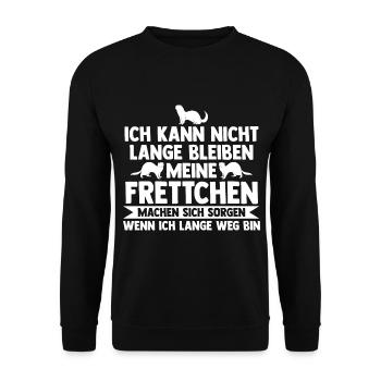 Meine Frettchen machen sich sorgen - Unisex Pullover - Schwarz - Vorne - Alina (178cm) & Michal (187cm)