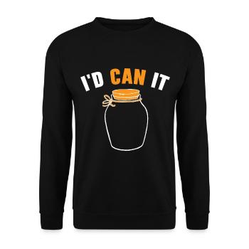 I'd Can It Einmachen von Lebensmitteln Einmachen i - Unisex Pullover - Schwarz - Vorne - Alina (178cm) & Michal (187cm)