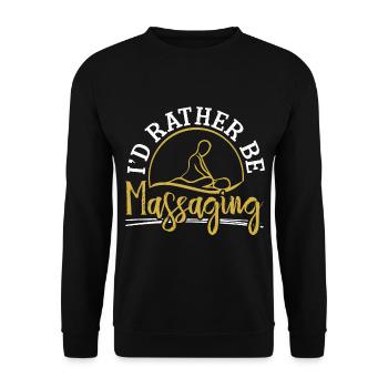 Ich würde lieber massieren Therapeutin Massage The - Unisex Pullover - Schwarz - Vorne - Alina (178cm) & Michal (187cm)