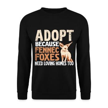 Adoptiere Fennec Füchse Liebevolle Häuser Fennec - Unisex Pullover - Schwarz - Vorne - Alina (178cm) & Michal (187cm)