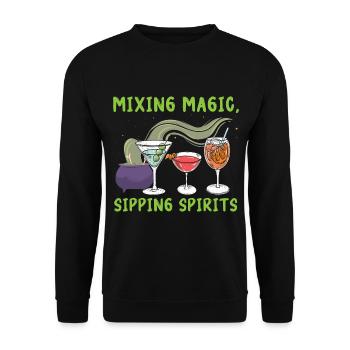 Magical sip spirits mix bartender Hallow - Unisex Sweatshirt - black - Front - Alina (178cm) & Michal (187cm)