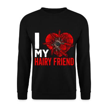 J’aime mon ami poilu propriétaire de tarentule - Sweat-shirt Unisexe - noir - Devant - Alina (178cm) & Michal (187cm)