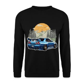 Jdm / Tuning / Turbocharger / Rims / Chiptuning - Unisex Sweatshirt - black - Front - Alina (178cm) & Michal (187cm)