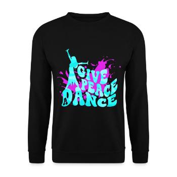 Give Peace a Dance Ballet and Dance Gift - Unisex Sweatshirt - black - Front - Alina (178cm) & Michal (187cm)