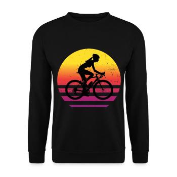 Cycling Mountain Bike Bicycle Men - Unisex Sweatshirt - black - Front - Alina (178cm) & Michal (187cm)