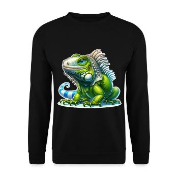 Iguana - Unisex Sweatshirt - black - Front - Alina (178cm) & Michal (187cm)