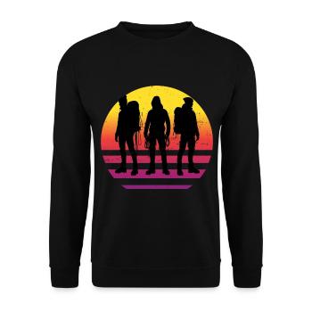 Grimpeur Femmes Hommes Escalade Grimpeur - Sweat-shirt Unisexe - noir - Devant - Alina (178cm) & Michal (187cm)
