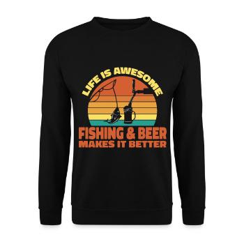 La vie est belle, la pêche la rend meilleure - Angler Spr - Sweat-shirt Unisexe - noir - Devant - Alina (178cm) & Michal (187cm)