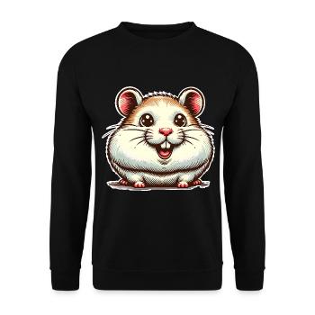 Hamster - Unisex Pullover - Schwarz - Vorne - Alina (178cm) & Michal (187cm)
