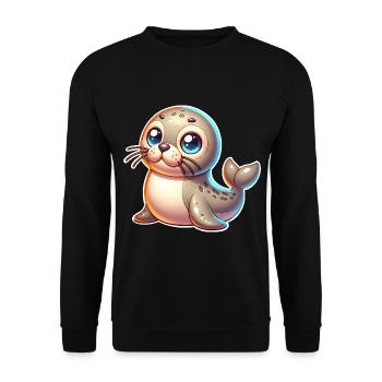 Seal seal - Unisex Sweatshirt - black - Front - Alina (178cm) & Michal (187cm)