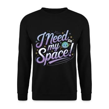 I Need My Space - Unisex Pullover - Schwarz - Vorne - Alina (178cm) & Michal (187cm)