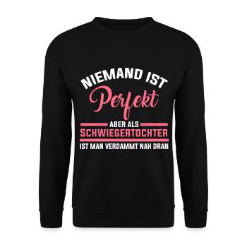 Perfekte Schwiegertochter - Unisex Pullover - Schwarz - Vorne - Alina (178cm) & Michal (187cm)