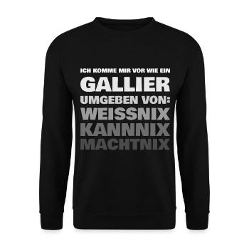 Ich komme mir vor wie ein Gallier - Unisex Pullover - Schwarz - Vorne - Alina (178cm) & Michal (187cm)
