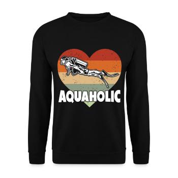 Aquaholic Vintage Divers - Unisex Sweatshirt - black - Front - Alina (178cm) & Michal (187cm)
