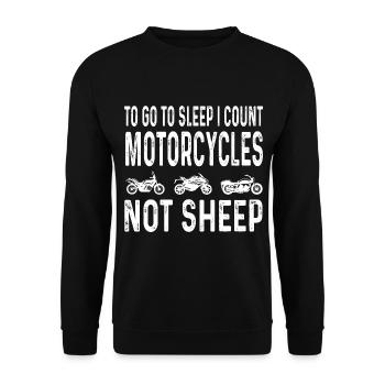 TO GO TO SLEEP I COUNT MOTORCYCLES, NOT SHEEP - Unisex Sweatshirt - black - Front - Alina (178cm) & Michal (187cm)