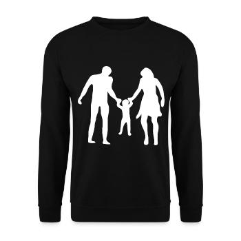 Familie Papa Mama - Unisex Pullover - Schwarz - Vorne - Alina (178cm) & Michal (187cm)