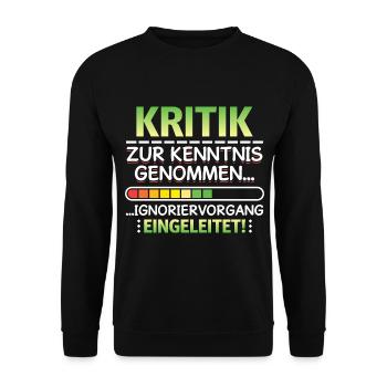 Kritik zur Kenntnis genommen Generft Büro Job - Unisex Pullover - Schwarz - Vorne - Alina (178cm) & Michal (187cm)