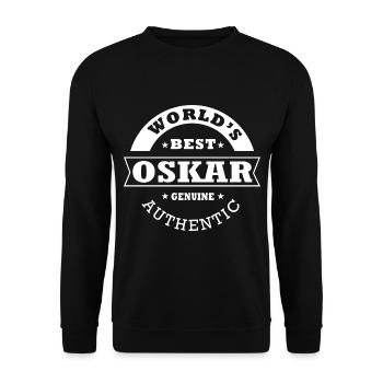 Personalisiertes Oskar Geschenk Vorname oskar - Unisex Pullover - Schwarz - Vorne - Alina (178cm) & Michal (187cm)