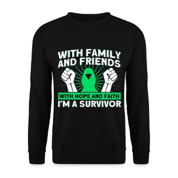 With hope and faith I am a survivor - Unisex Sweatshirt - black - Front - Alina (178cm) & Michal (187cm)