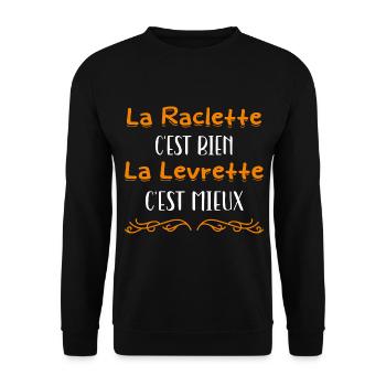 La raclette c'est bien la levrette c'est mieux - Sweat-shirt Unisexe - noir - Devant - Alina (178cm) & Michal (187cm)
