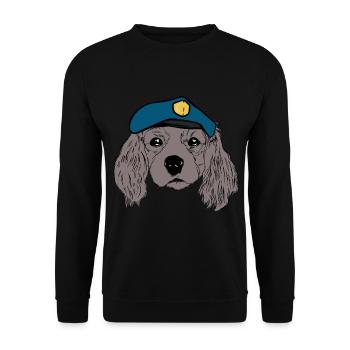 Hundekopf Cop Polizei Polizist Hunde Blaulicht Job - Unisex Pullover - Schwarz - Vorne - Alina (178cm) & Michal (187cm)