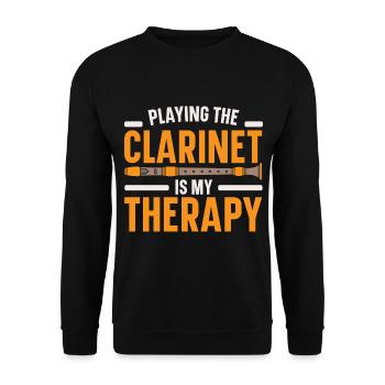 Jouer de la clarinette est mon clarinettiste de thérapie - Sweat-shirt Unisexe - noir - Devant - Alina (178cm) & Michal (187cm)