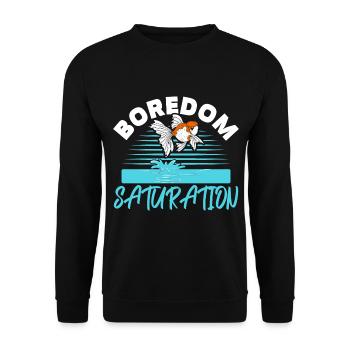 Boredom Satiety Aquarian Fish Keeping Goldf - Unisex Sweatshirt - black - Front - Alina (178cm) & Michal (187cm)