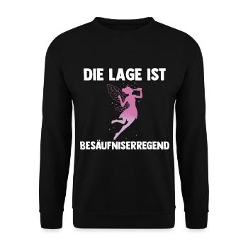 Die Lage ist Besäufniserregend Fee - Unisex Pullover - Schwarz - Vorne - Alina (178cm) & Michal (187cm)
