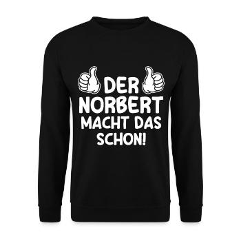 Norbert - Unisex Pullover - Schwarz - Vorne - Alina (178cm) & Michal (187cm)
