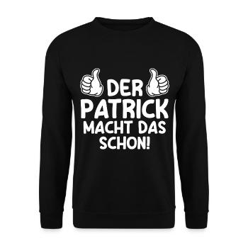 Patrick - Unisex Pullover - Schwarz - Vorne - Alina (178cm) & Michal (187cm)