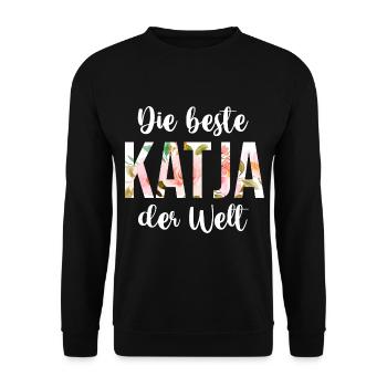 Katja - Unisex Pullover - Schwarz - Vorne - Alina (178cm) & Michal (187cm)