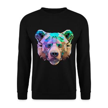 Colorful Polygon Bear - Unisex Sweatshirt - black - Front - Alina (178cm) & Michal (187cm)