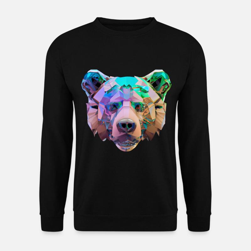 Farbenfroher Polygon Bär - Unisex Pullover - Schwarz