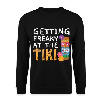 Go crazy at the Tiki Luau Party Tiki Bar - Unisex Sweatshirt - black - Front - Alina (178cm) & Michal (187cm)