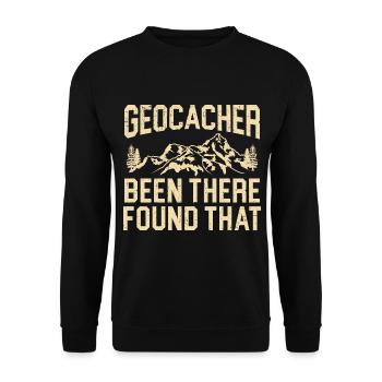 Geocacher Been There Found That Geocaching - Unisex Sweatshirt - black - Front - Alina (178cm) & Michal (187cm)