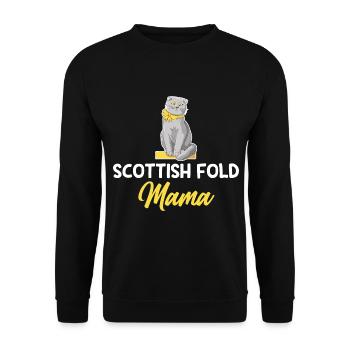 Scottish Fold Katze - Unisex Pullover - Schwarz - Vorne - Alina (178cm) & Michal (187cm)