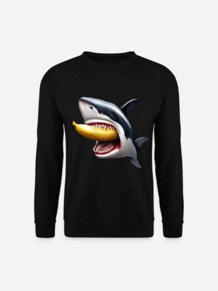 Shark eats banana - Unisex Sweatshirt - black