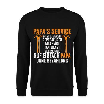 Vater Vatertag Papa - Unisex Pullover - Schwarz - Vorne - Alina (178cm) & Michal (187cm)