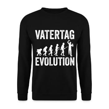 Vater Evolution Vatertag Papa - Unisex Pullover - Schwarz - Vorne - Alina (178cm) & Michal (187cm)