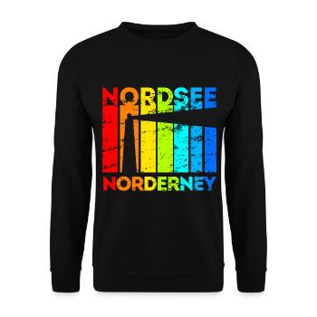 Norderney Nordsee Ostfriesische Insel Geschenk - Unisex Pullover - Schwarz - Vorne - Alina (178cm) & Michal (187cm)