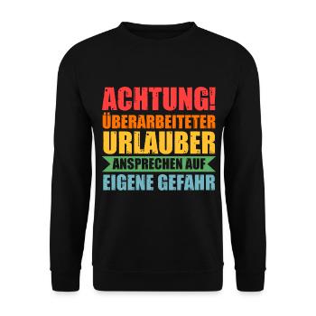 Sommerurlaub Urlauber Urlaub - Unisex Pullover - Schwarz - Vorne - Alina (178cm) & Michal (187cm)